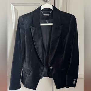 White House Black Market Black Velvet Blazer